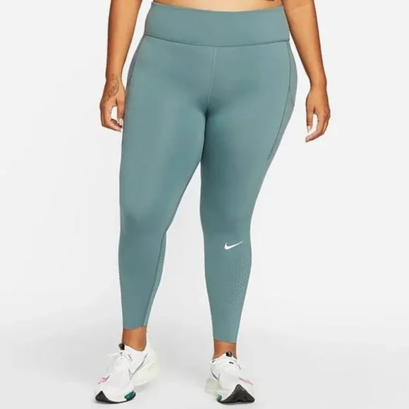New WOMEN'S NIKE EPIC LUX RUNNING TIGHTS Size 3X Hasta Green - Picture 2 of 8